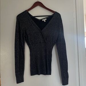 Cache Charcoal V-Neck Sweater